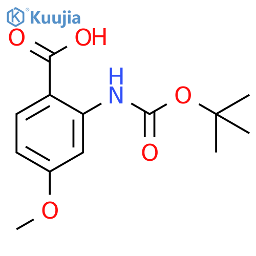2-{(tert-butoxy)carbonylamino}-4-methoxybenzoic acid structure