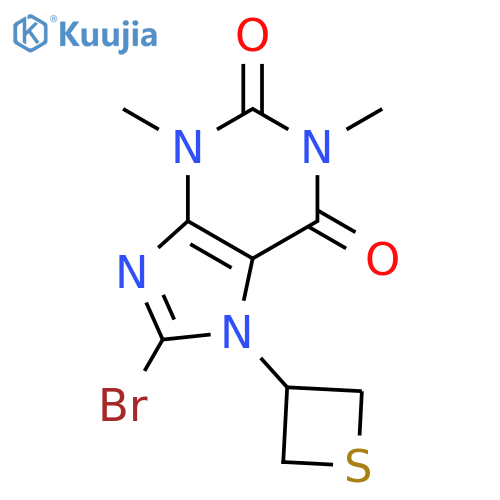 1H-Purine-2,6-dione, 8-bromo-3,7-dihydro-1,3-dimethyl-7-(3-thietanyl)- structure