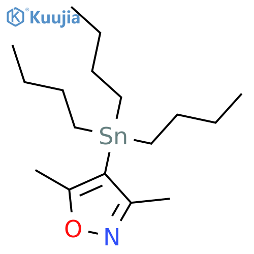 3,5-Dimethyl-4-(tributylstannyl)isoxazole structure