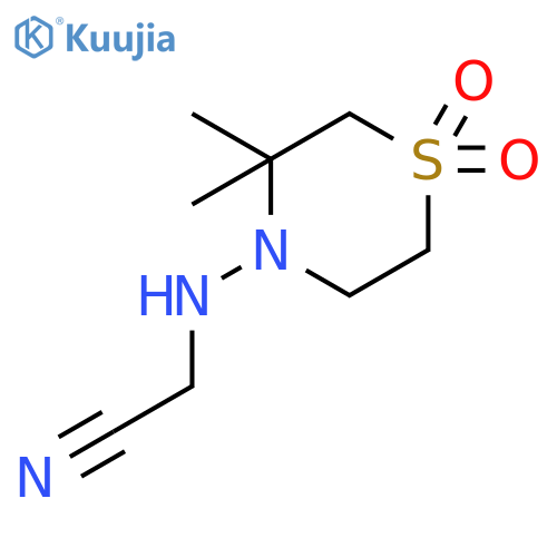 Acetonitrile, [(3,3-dimethyl-1,1-dioxido-4-thiomorpholinyl)amino]- structure