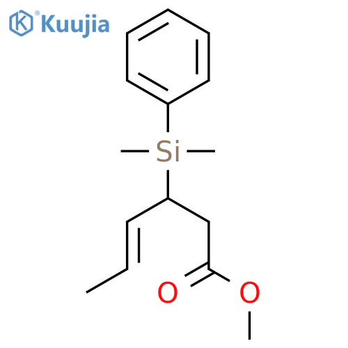 4-Hexenoic acid, 3-(dimethylphenylsilyl)-, methyl ester, (3S,4E)- structure