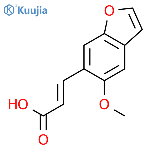(2E)-3-(5-methoxybenzofuran-6-yl)prop-2-enoic acid structure