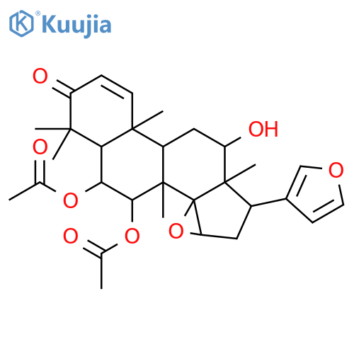 (12alpha,13alpha,14beta,15beta,17alpha)-6,7-bis(acetyloxy)-14,15-epoxy-17-(furan-3-yl)-12-hydroxy-4,4,8-trimethylandrost-1-en-3-one structure