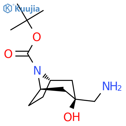 tert-butyl endo-3-(aminomethyl)-3-hydroxy-8-azabicyclo[3.2.1]octane-8-carboxylate structure