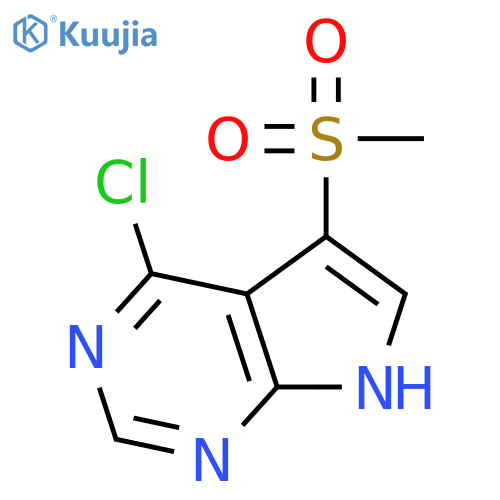 4-chloro-5-methanesulfonyl-7H-pyrrolo[2,3-d]pyrimidine structure