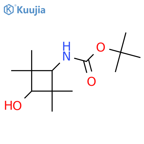 cis-tert-butyl 3-hydroxy-2,2,4,4-(tetramethyl)cyclobutylcarbamate structure