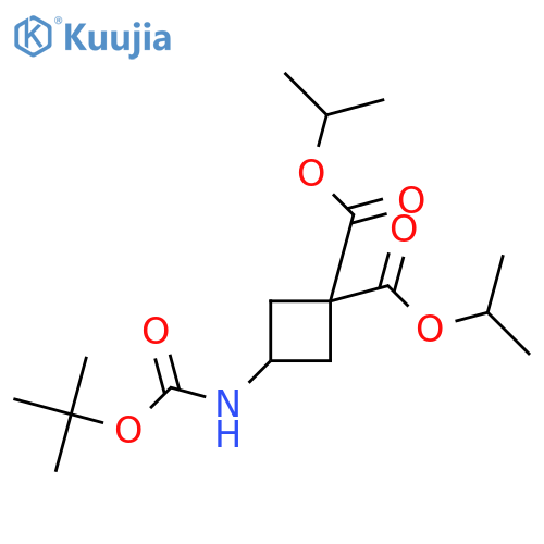 diisopropyl 3-(tert-butoxycarbonylamino)cyclobutane-1,1-dicarboxylate structure