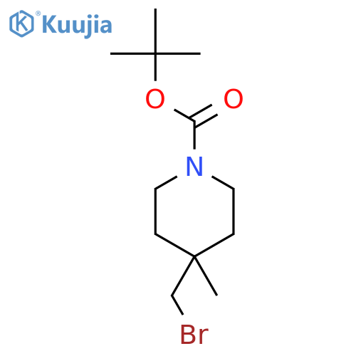 tert-butyl 4-(bromomethyl)-4-methylpiperidine-1-carboxylate structure