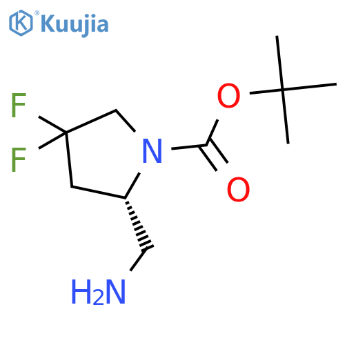 tert-butyl (2S)-2-(aminomethyl)-4,4-difluoro-pyrrolidine-1-carboxylate structure