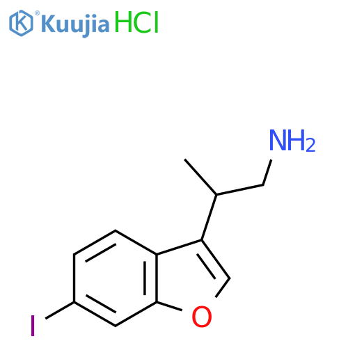 2-(6-Iodobenzofuran-3-yl)propan-1-amine hydrochloride structure