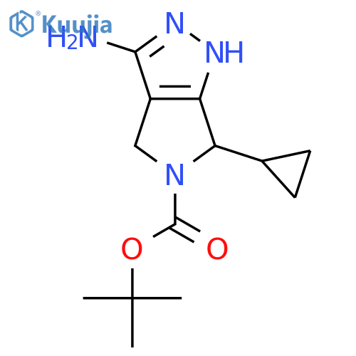 Tert-butyl 3-amino-6-cyclopropyl-4,6-dihydropyrrolo[3,4-C]pyrazole-5(1H)-carboxylate structure
