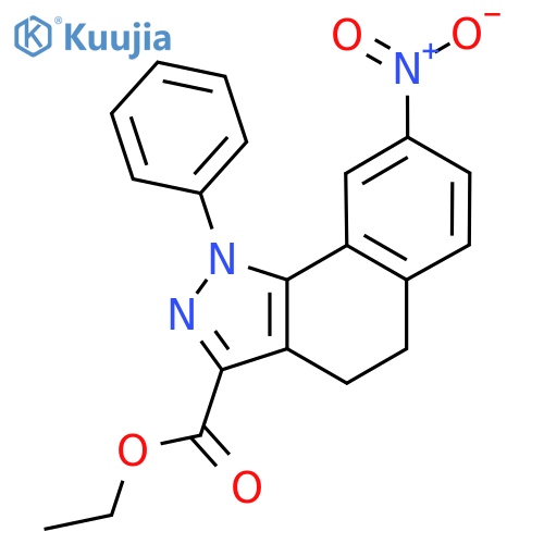 Ethyl 8-nitro-1-phenyl-4,5-dihydro-1H-benzo[G]indazole-3-carboxylate structure