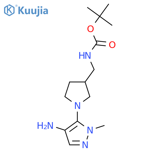 tert-Butyl ((1-(4-amino-1-methyl-1H-pyrazol-5-yl)pyrrolidin-3-yl)methyl)carbamate structure