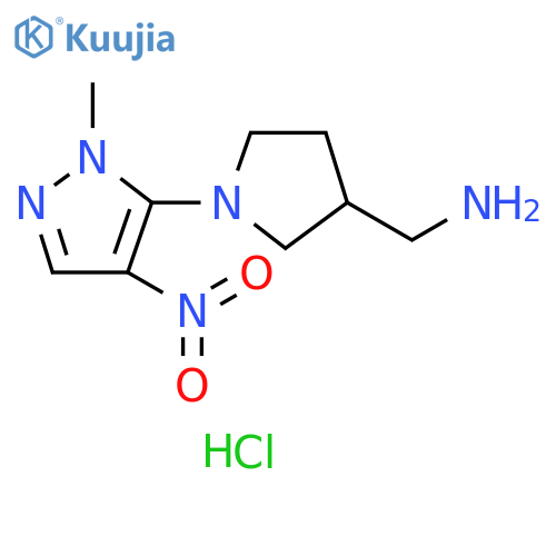 3-(AMINOMETHYL)-1-(1-METHYL-4-NITRO-1H-PYRAZOL-5-YL)PYRROLIDINE 2HCL structure