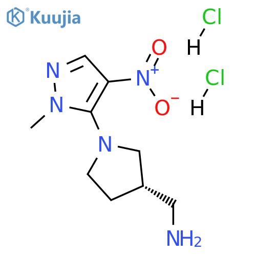 (S)-3-(AMINOMETHYL)-1-(1-METHYL-4-NITRO-1H-PYRAZOL-5-YL)PYRROLIDINE 2HCL structure