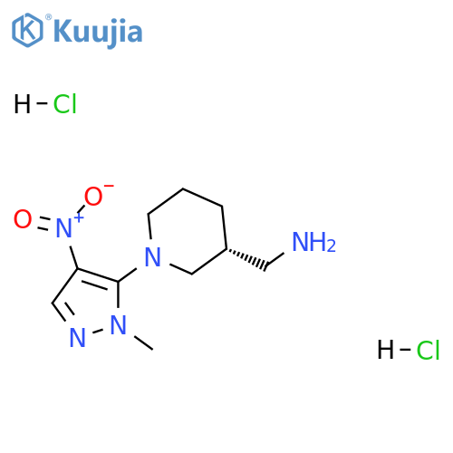 (R)-3-(AMINOMETHYL)-1-(1-METHYL-4-NITRO-1H-PYRAZOL-5-YL)PIPERIDINE 2HCL structure