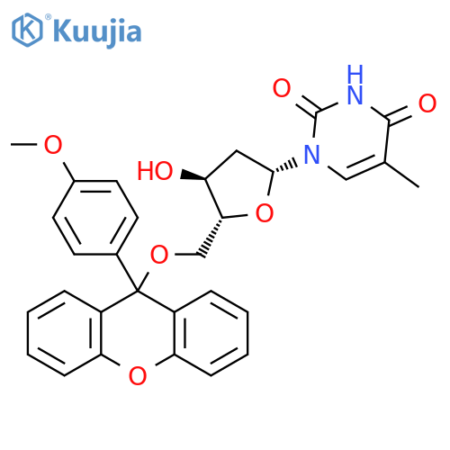Thymidine, 5'-O-[9-(4-methoxyphenyl)-9H-xanthen-9-yl]- (9CI) structure