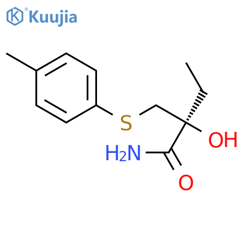 Butanamide, 2-hydroxy-2-[[(4-methylphenyl)thio]methyl]-, (S)- structure