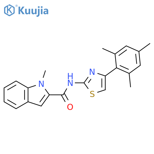 1H-Indole-2-carboxamide,1-methyl-N-[4-(2,4,6-trimethylphenyl)-2-thiazolyl]- structure