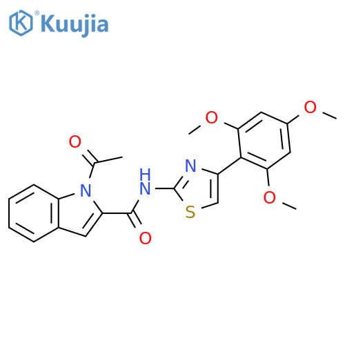 1H-Indole-2-carboxamide,1-acetyl-N-[4-(2,4,6-trimethoxyphenyl)-2-thiazolyl]- structure