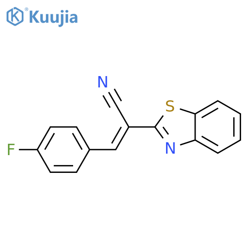 (2E)-2-(1,3-benzothiazol-2-yl)-3-(4-fluorophenyl)prop-2-enenitrile structure