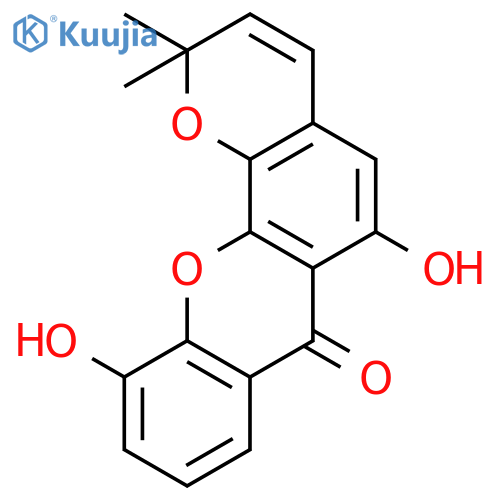 Pyrano[3,2-c]xanthen-7(2H)-one, 6,11-dihydroxy-2,2-dimethyl- structure