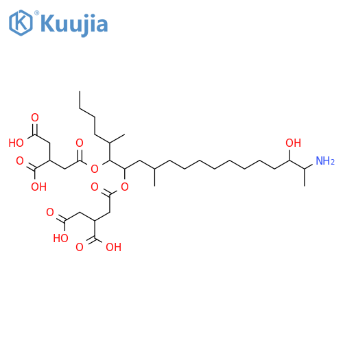1,2,3-Propanetricarboxylicacid,1,1'-[(1S,2R)-1-[(2S,11S,12S)-12-amino-11-hydroxy-2-methyltridecyl]-2-[(1R)-1-methylpentyl]-1,2-ethanediyl]ester, (2R,2'R)- structure