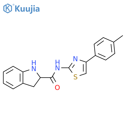 1H-Indole-2-carboxamide,2,3-dihydro-N-[4-(4-methylphenyl)-2-thiazolyl]- structure