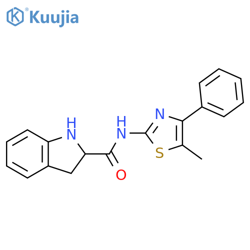 1H-Indole-2-carboxamide,2,3-dihydro-N-(5-methyl-4-phenyl-2-thiazolyl)- structure