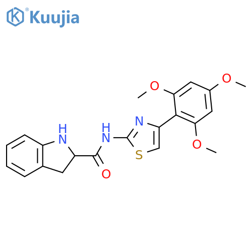 1H-Indole-2-carboxamide,2,3-dihydro-N-[4-(2,4,6-trimethoxyphenyl)-2-thiazolyl]- structure
