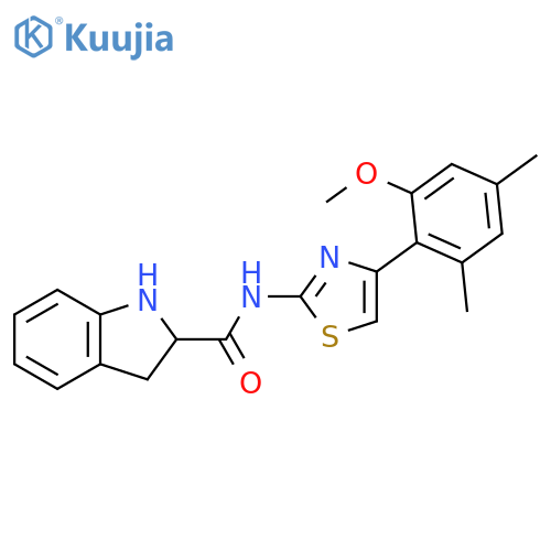 1H-Indole-2-carboxamide,2,3-dihydro-N-[4-(2-methoxy-4,6-dimethylphenyl)-2-thiazolyl]- structure