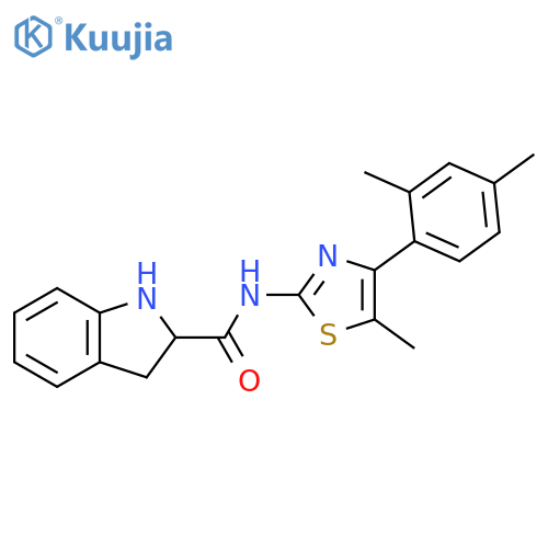1H-Indole-2-carboxamide,N-[4-(2,4-dimethylphenyl)-5-methyl-2-thiazolyl]-2,3-dihydro- structure
