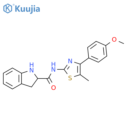 1H-Indole-2-carboxamide,2,3-dihydro-N-[4-(4-methoxyphenyl)-5-methyl-2-thiazolyl]- structure