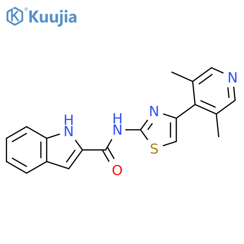 1H-Indole-2-carboxamide, N-[4-(3,5-dimethyl-4-pyridinyl)-2-thiazolyl]- structure