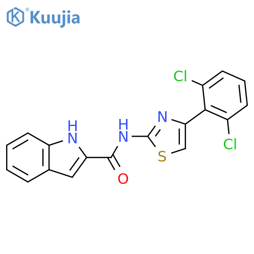 1H-Indole-2-carboxamide, N-[4-(2,6-dichlorophenyl)-2-thiazolyl]- structure