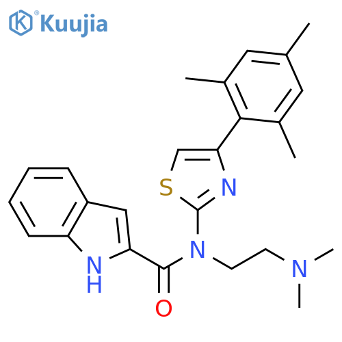 1H-Indole-2-carboxamide,N-[2-(dimethylamino)ethyl]-N-[4-(2,4,6-trimethylphenyl)-2-thiazolyl]- structure