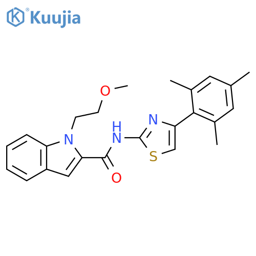 1H-Indole-2-carboxamide,1-(2-methoxyethyl)-N-[4-(2,4,6-trimethylphenyl)-2-thiazolyl]- structure