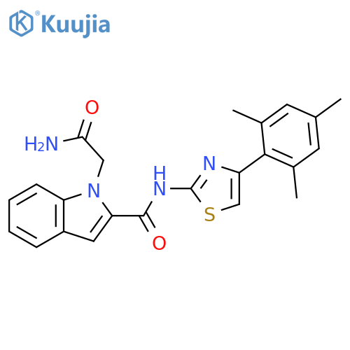 1H-Indole-1-acetamide,2-[[[4-(2,4,6-trimethylphenyl)-2-thiazolyl]amino]carbonyl]- structure