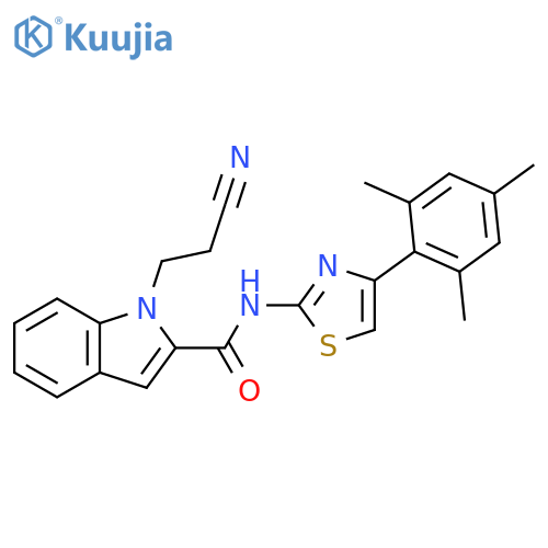 1H-Indole-2-carboxamide,1-(2-cyanoethyl)-N-[4-(2,4,6-trimethylphenyl)-2-thiazolyl]- structure
