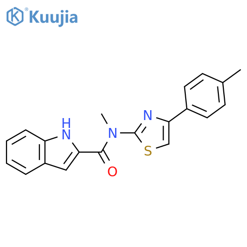 1H-Indole-2-carboxamide, N-methyl-N-[4-(4-methylphenyl)-2-thiazolyl]- structure