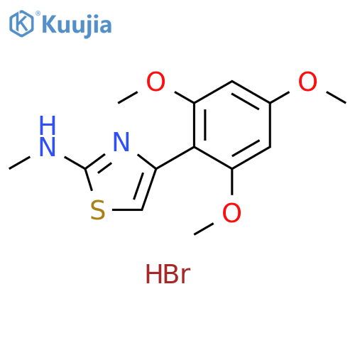 2-Thiazolamine, N-methyl-4-(2,4,6-trimethoxyphenyl)-, hydrobromide (1:1) structure