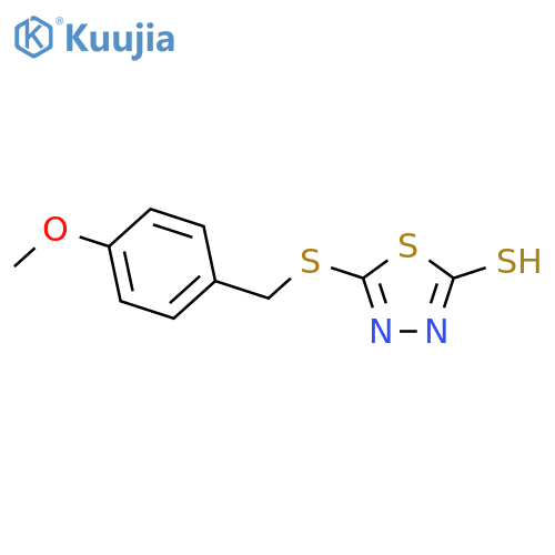 5-{(4-methoxyphenyl)methylsulfanyl}-1,3,4-thiadiazole-2-thiol structure