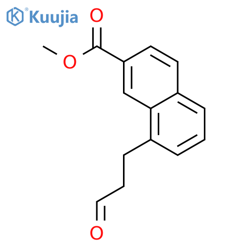 2-Naphthalenecarboxylic acid, 8-(3-oxopropyl)-, methyl ester structure