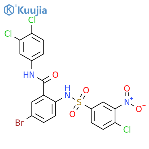 Benzamide,5-bromo-2-[[(4-chloro-3-nitrophenyl)sulfonyl]amino]-N-(3,4-dichlorophenyl)- structure