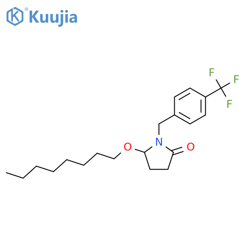 (+-)-5-(Octyloxy)-1-((4-(trifluoromethyl)phenyl)methyl)-2-pyrrolidinon e structure
