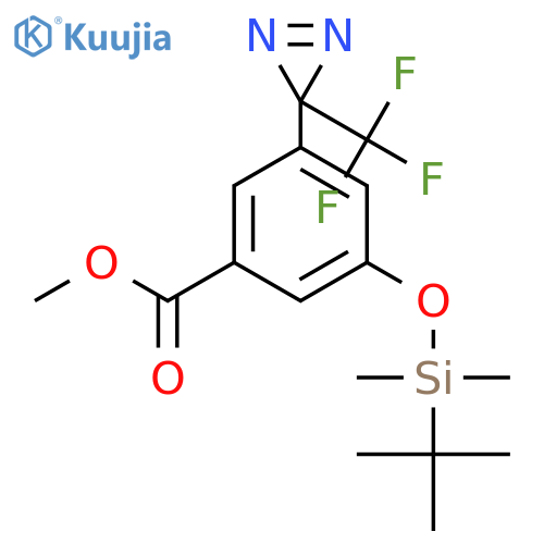 Benzoic acid, 3-[[(1,1-dimethylethyl)dimethylsilyl]oxy]-5-[3-(trifluoromethyl)-3H-diazirin-3-yl]-, methyl ester structure