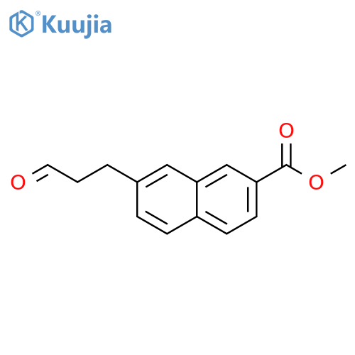 2-Naphthalenecarboxylic acid, 7-(3-oxopropyl)-, methyl ester structure