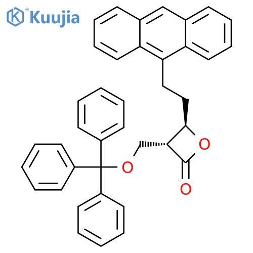 2-Oxetanone, 4-[2-(9-anthracenyl)ethyl]-3-[(triphenylmethoxy)methyl]-,trans- structure