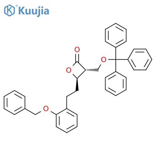 2-Oxetanone,4-[2-[2-(phenylmethoxy)phenyl]ethyl]-3-[(triphenylmethoxy)methyl]-,trans- structure