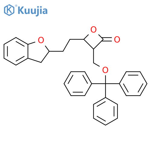 2-Oxetanone,4-[2-(2,3-dihydro-2-benzofuranyl)ethyl]-3-[(triphenylmethoxy)methyl]- structure